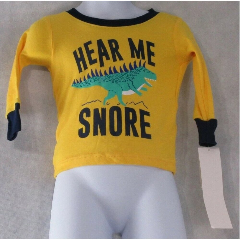 Carter's Baby Boys Dinosaur Cotton Pajama Top T-Shirt, Yellow, 12M / 12 Months